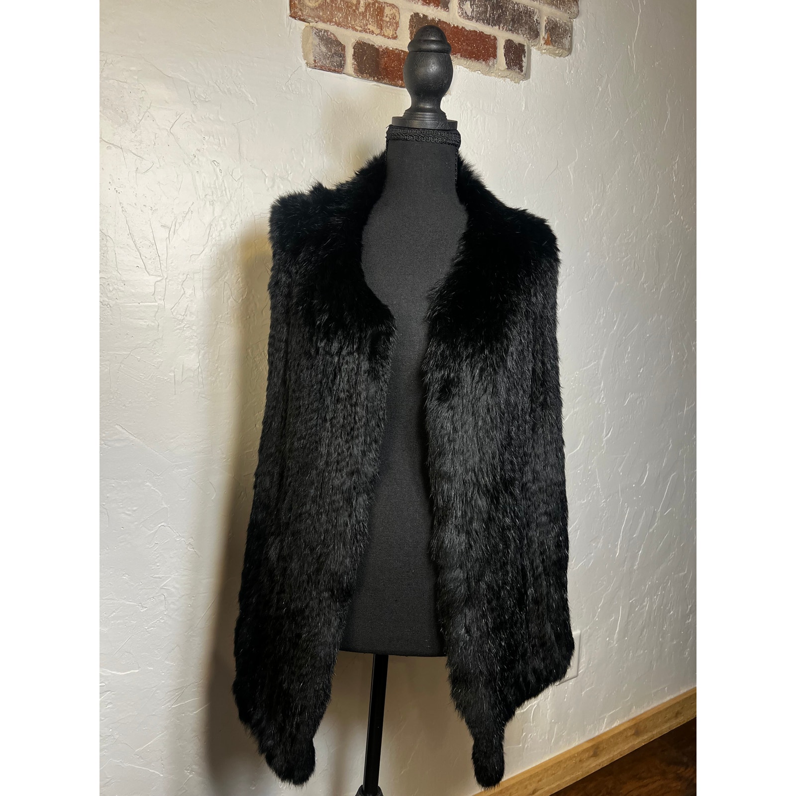 Joie Andoni 100% Dyed Real Rabbit Fur Vest Boho Quiet Luxury Women's Size M
